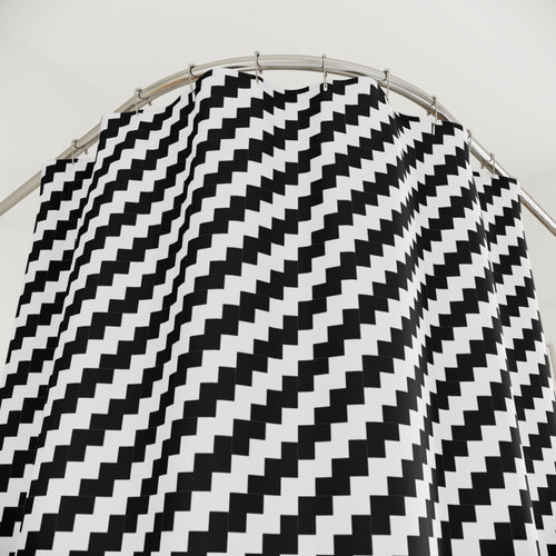 Black and White Houndstooth Shower Curtain
