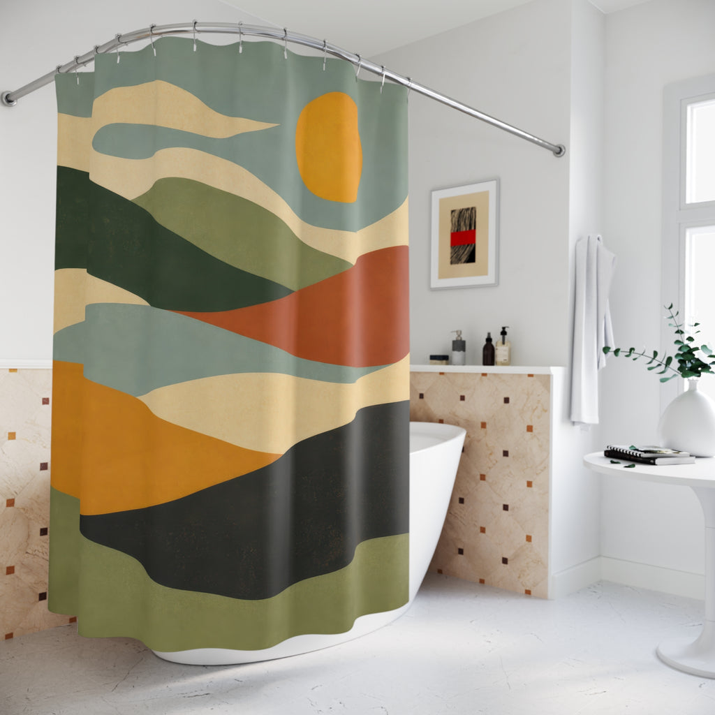 Abstract Landscape Sun Shower Curtain