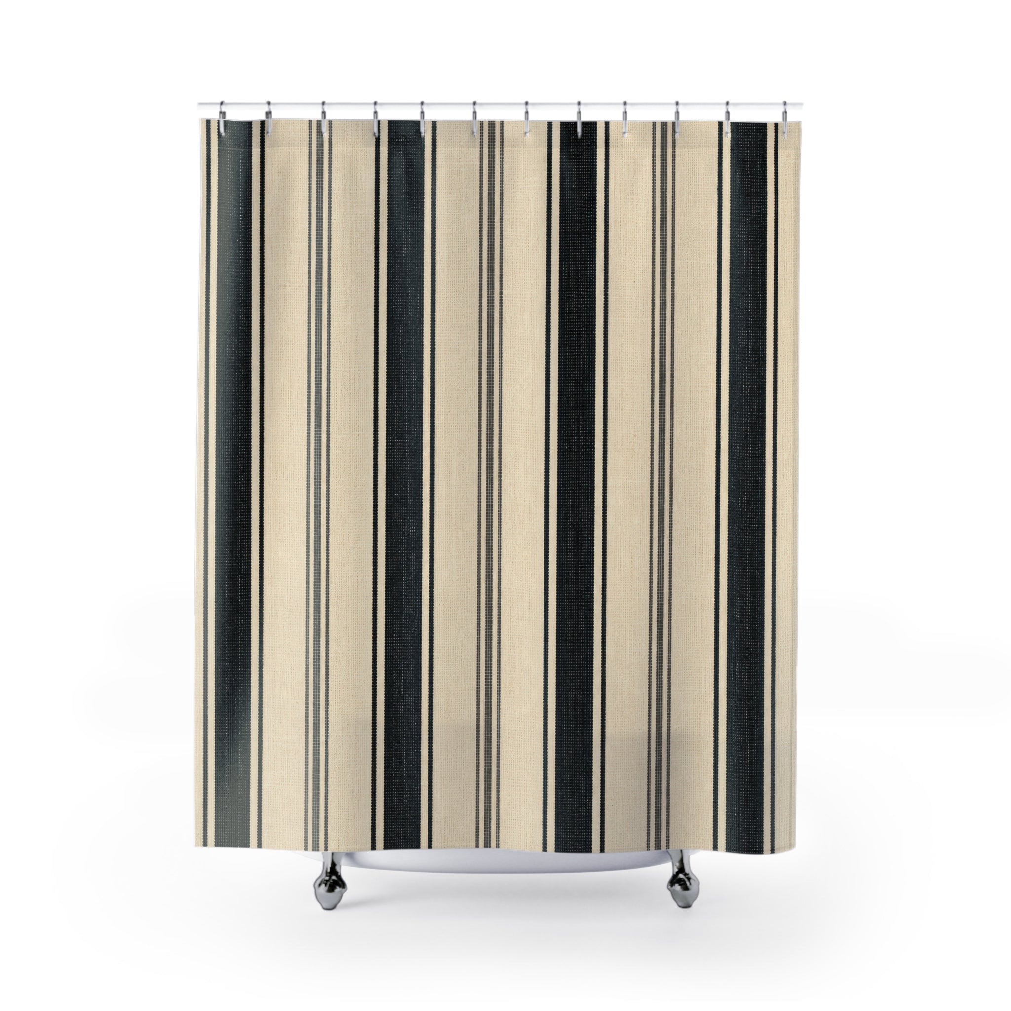 Bold Black Stripe Shower Curtain