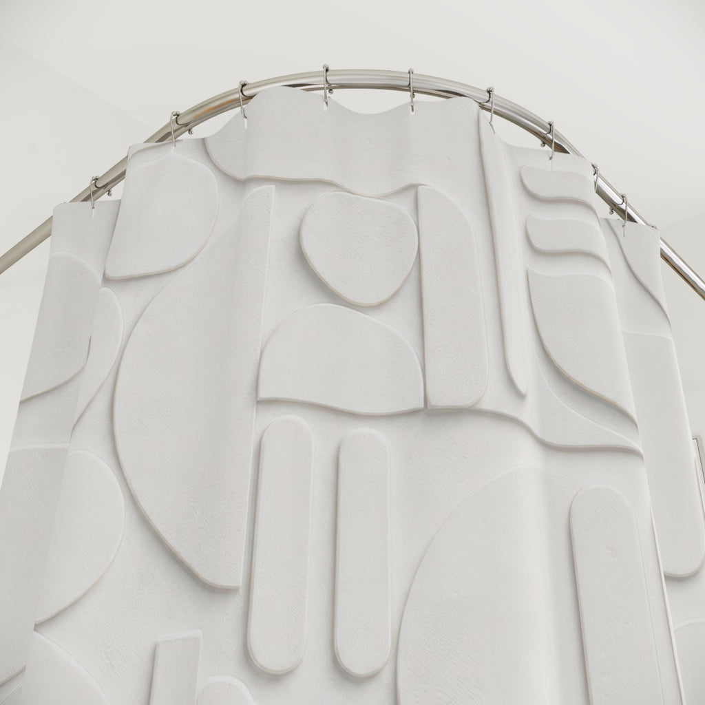 White Bauhaus Shower Curtain