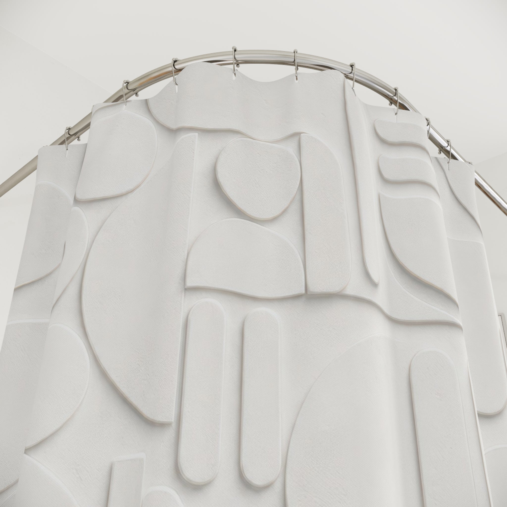 White Bauhaus Shower Curtain