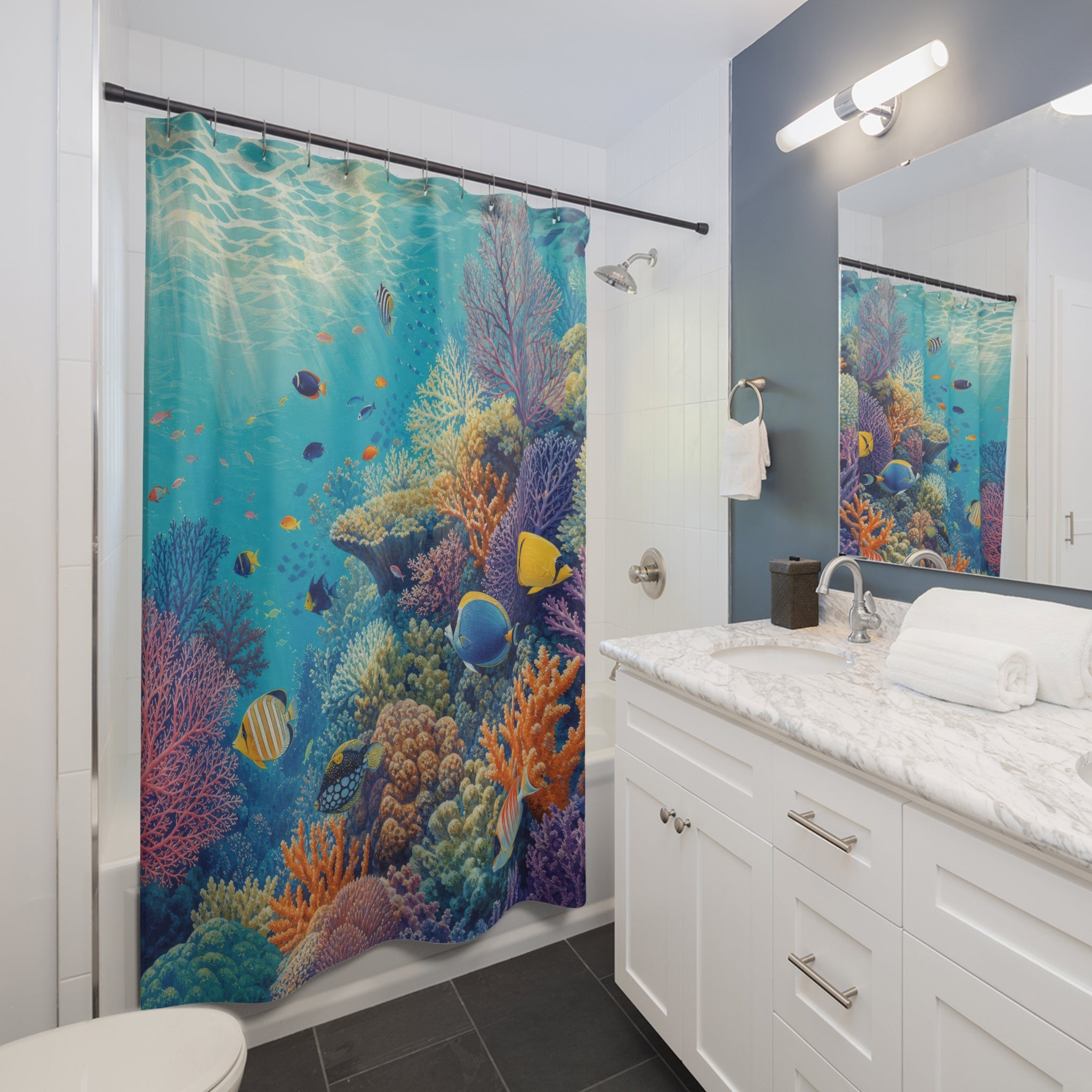 Coral Reef Beachy Shower Curtain