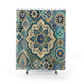 Mosaic Shower Curtain: Blue Turquoise Tile
