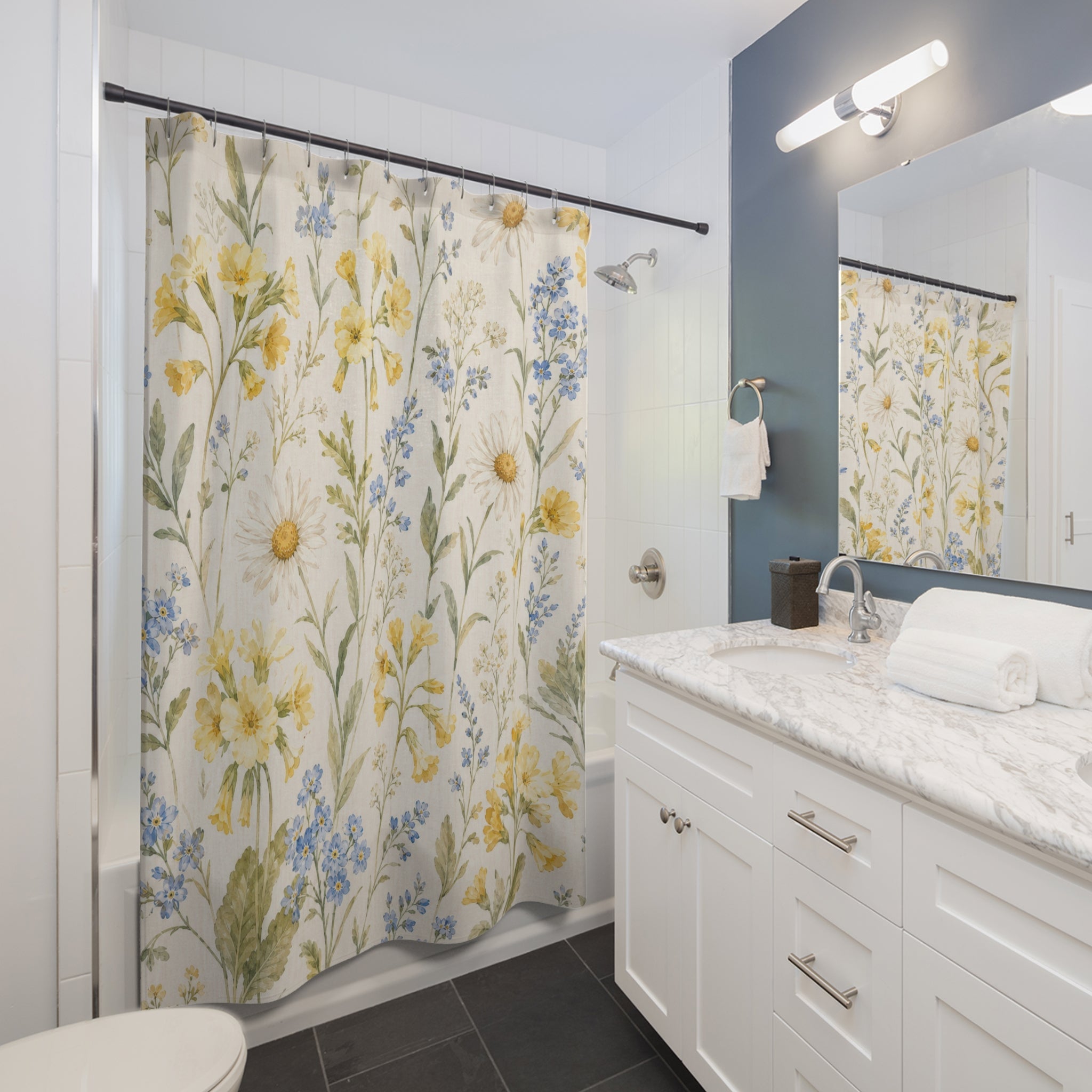 Watercolor Floral Shower Curtain