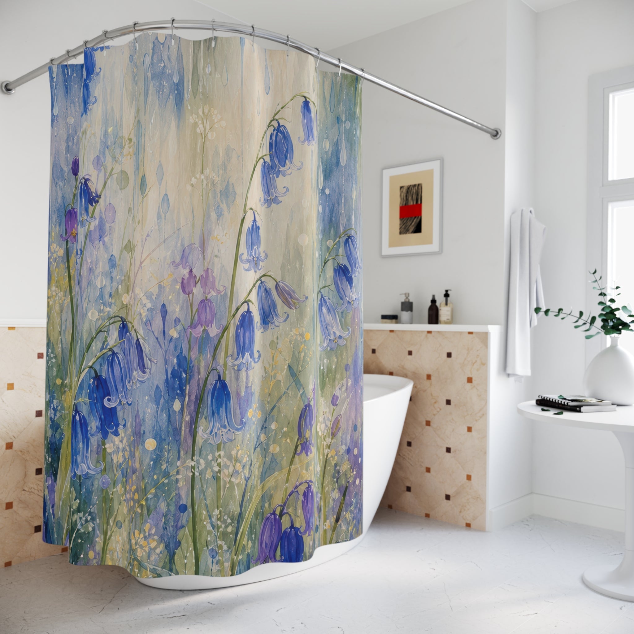 Bluebell Rain Symphony Shower Curtain