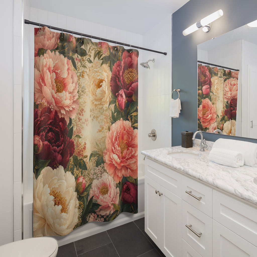 Blush Peony Garden Shower Curtain