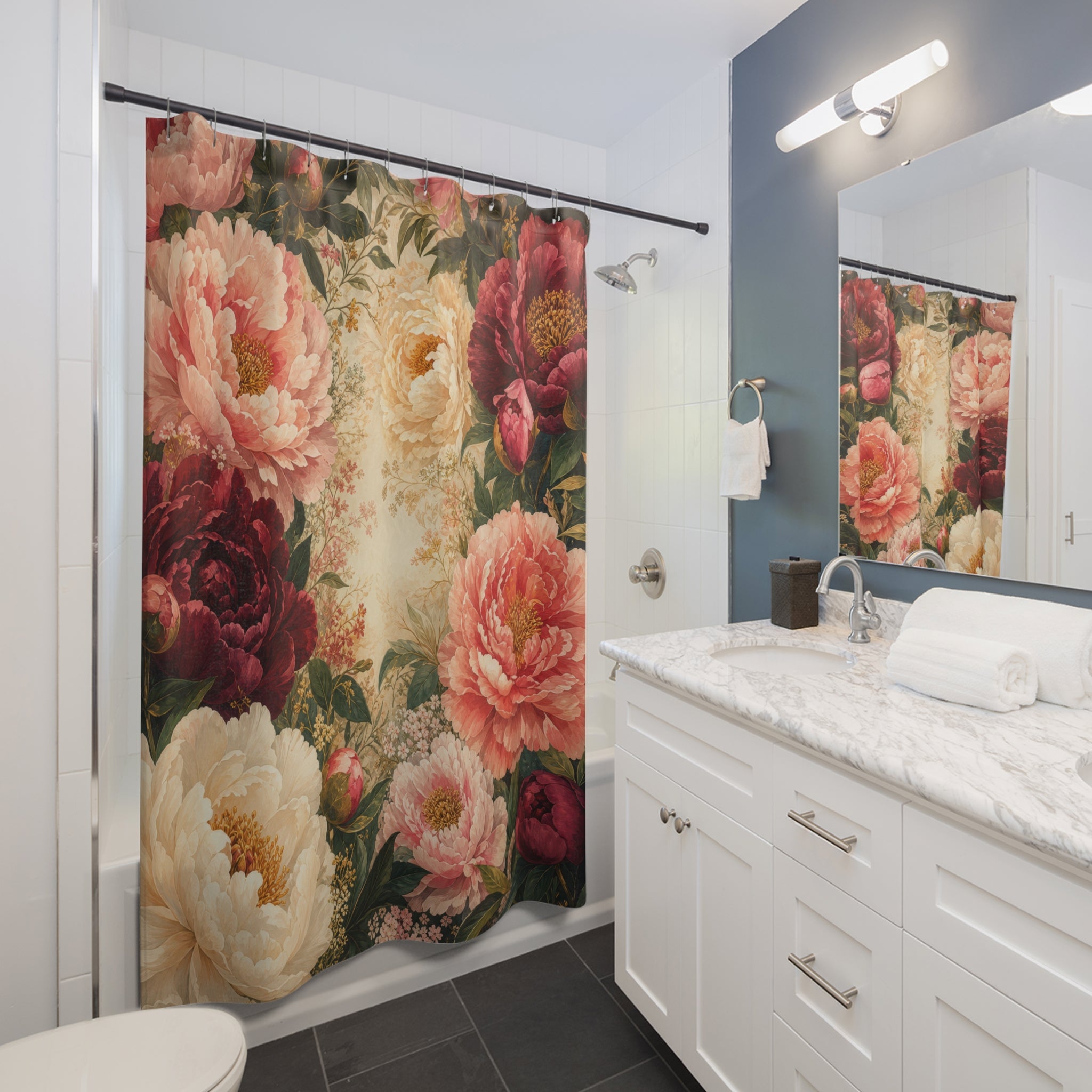 Blush Peony Garden Shower Curtain