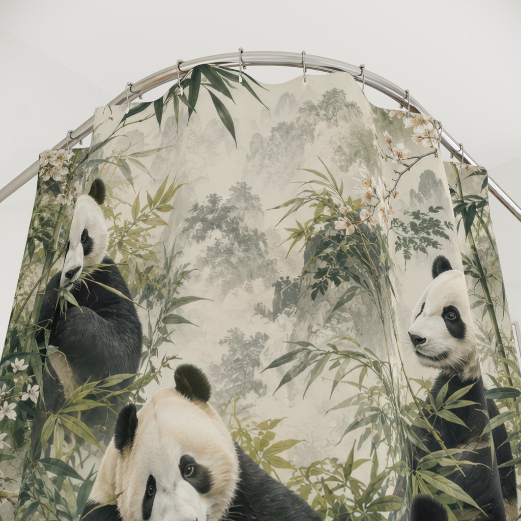 Panda Shower Curtain: Bamboo Forest