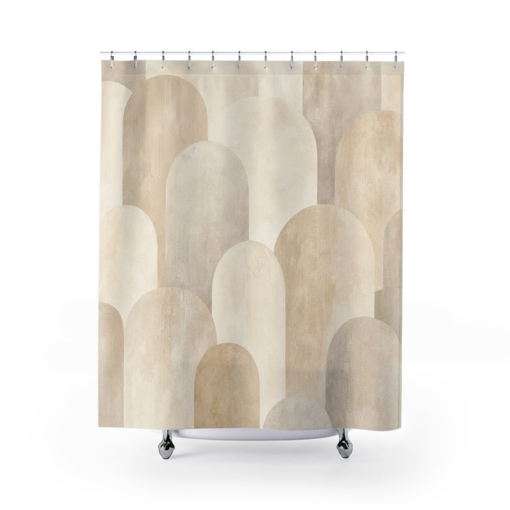 Ivory Rounded Arch Shower Curtain