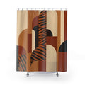 Warm Geometric Tiger Stripe Shower Curtain