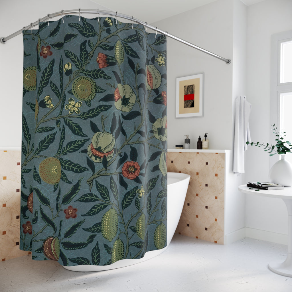 William Morris Fruit Shower Curtain – Indigo
