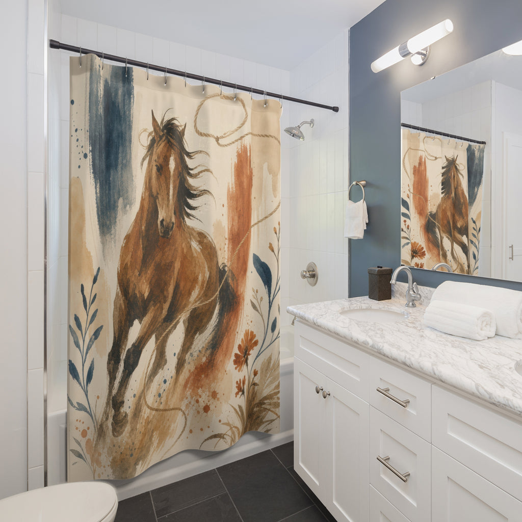 Western Ranch Horse Shower Curtain