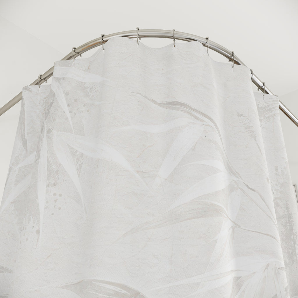 White Bamboo Wash Shower Curtain