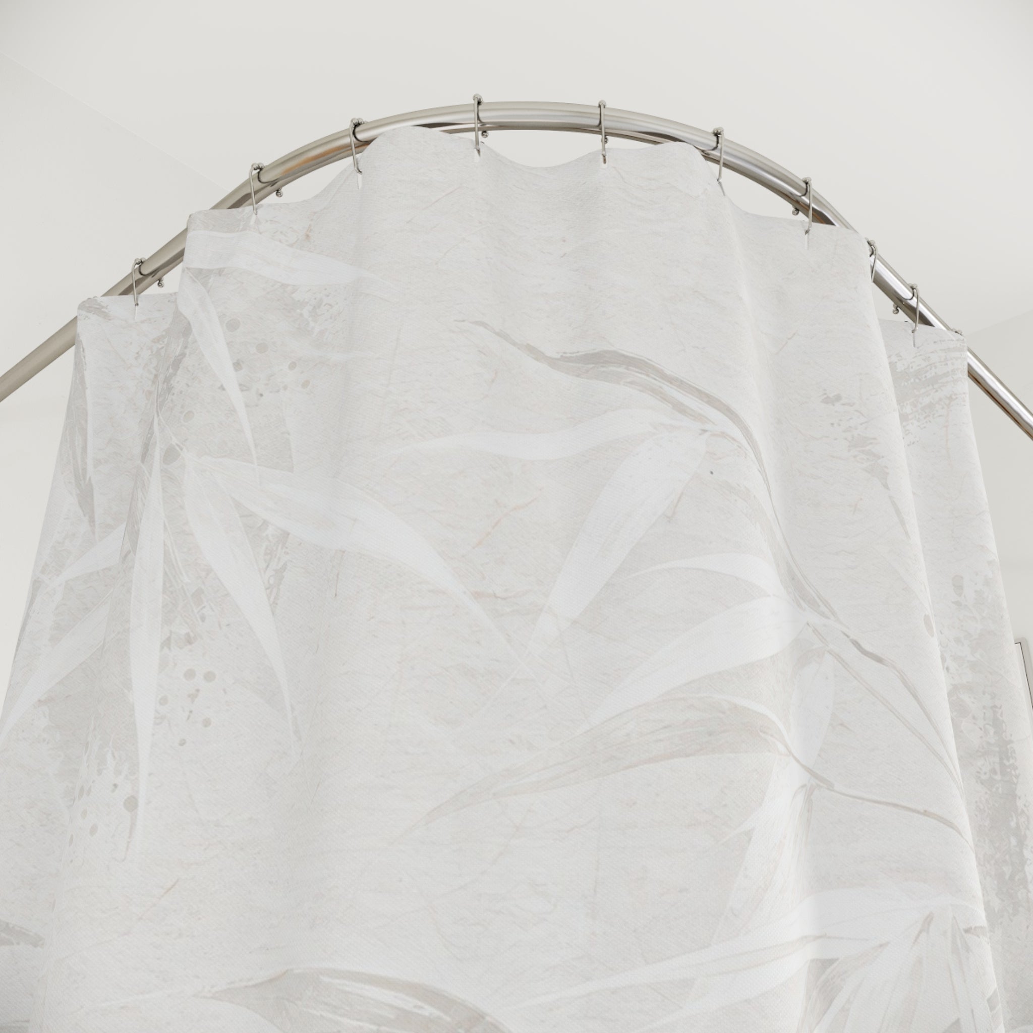 White Bamboo Wash Shower Curtain