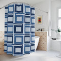 Navy Blue Greek Key Shower Curtain