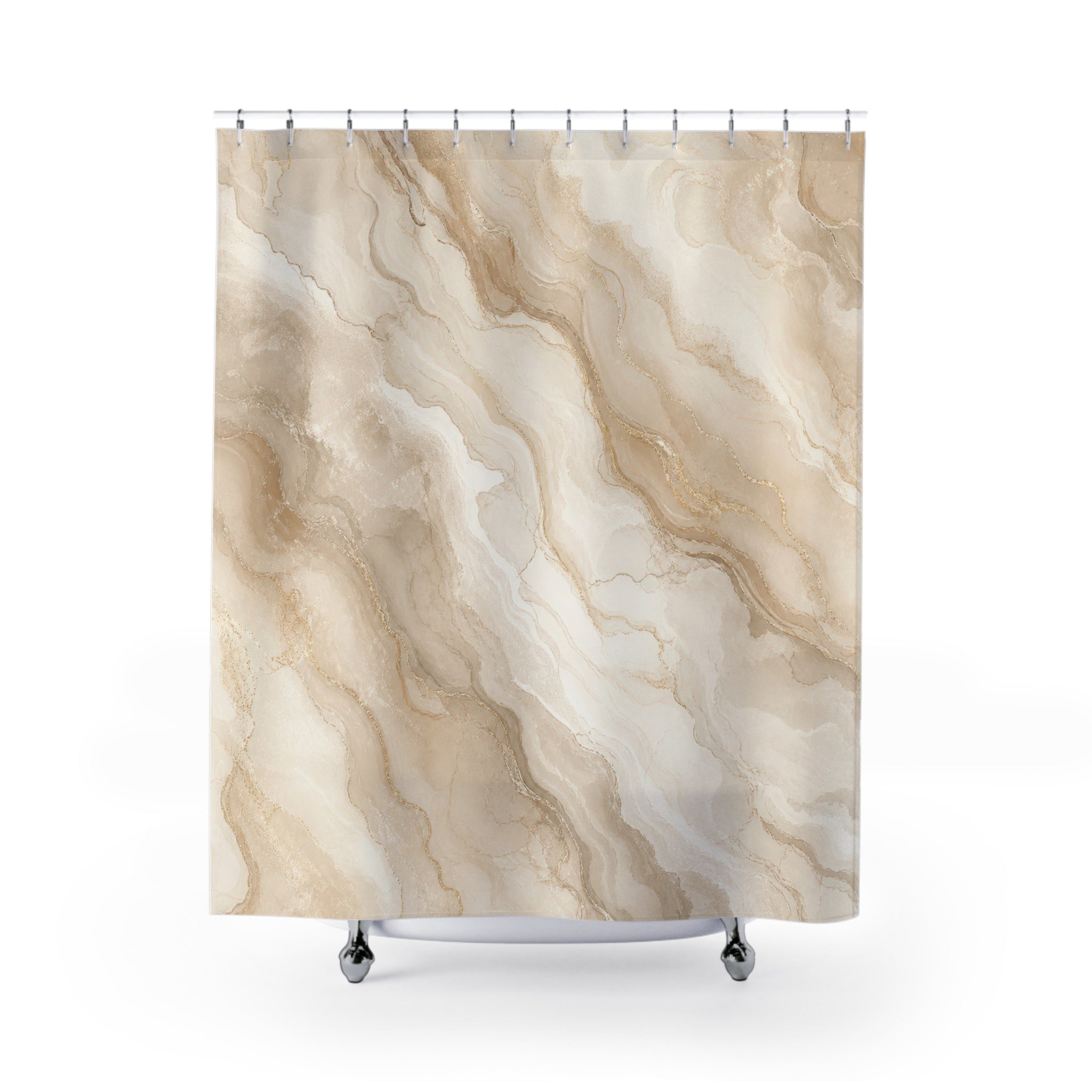 Flowing Marble Stone Shower Curtain