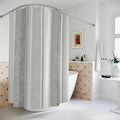Grey Botanical Stripe Shower Curtain