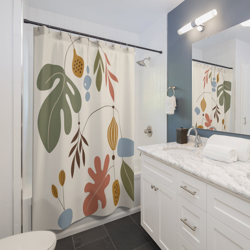 Botanical Mobile Mid Century Shower Curtain
