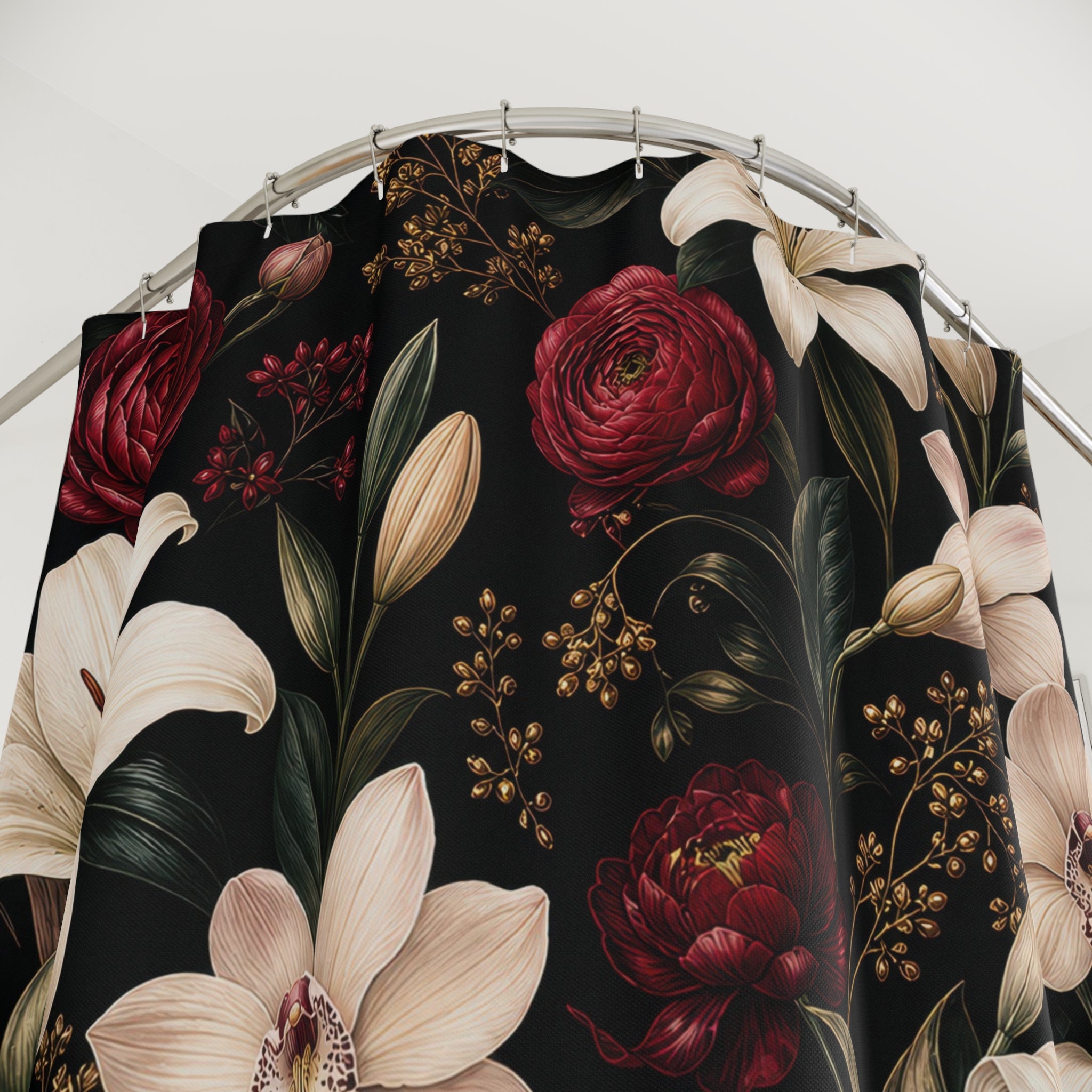 Dark Lily Shower Curtain