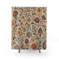 Ornate Vine Flower Boho Floral Shower Curtain