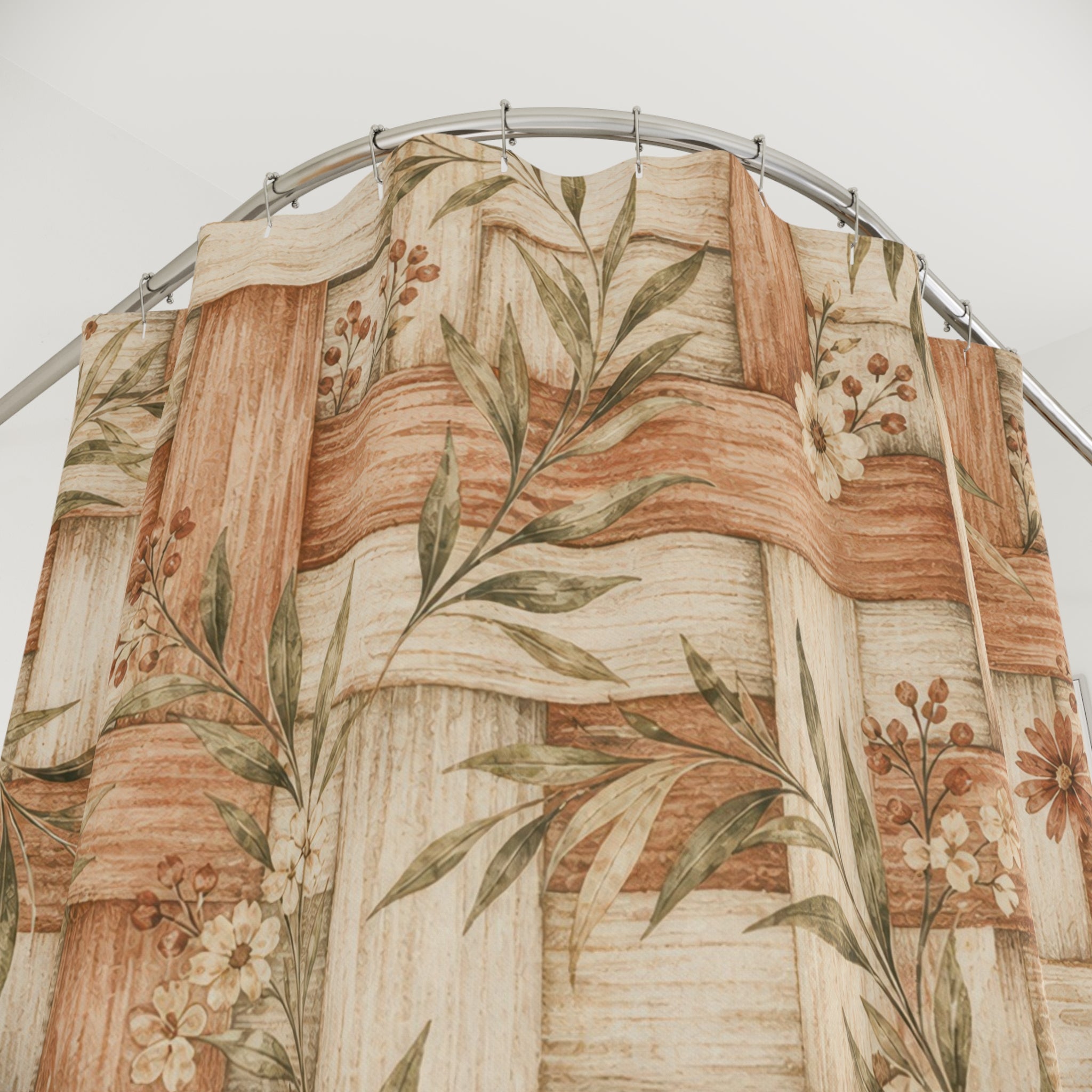 Rustic Willow Basket Shower Curtain