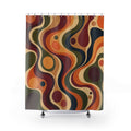 Psychedelic Ribbon Wave Shower Curtain