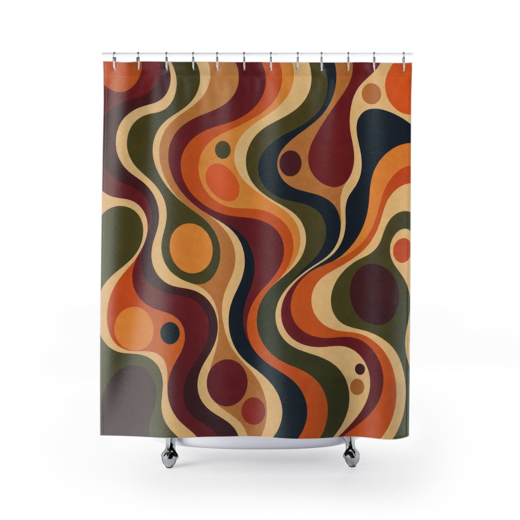Psychedelic Ribbon Wave Shower Curtain