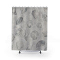 Shell Shower Curtain, Gray Coastal Bath Decor, Sketched Seashell Pattern, Neutral Guest Bathroom Decor, Soft Beach Coastal Spa Style