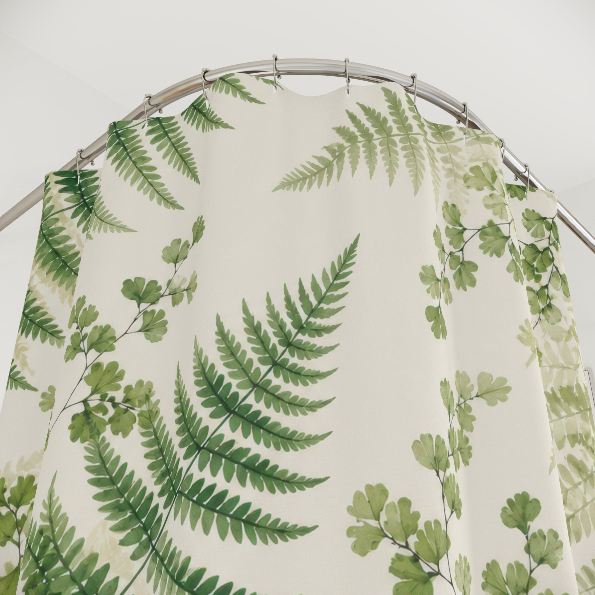 Green Fern Botanical Shower Curtain