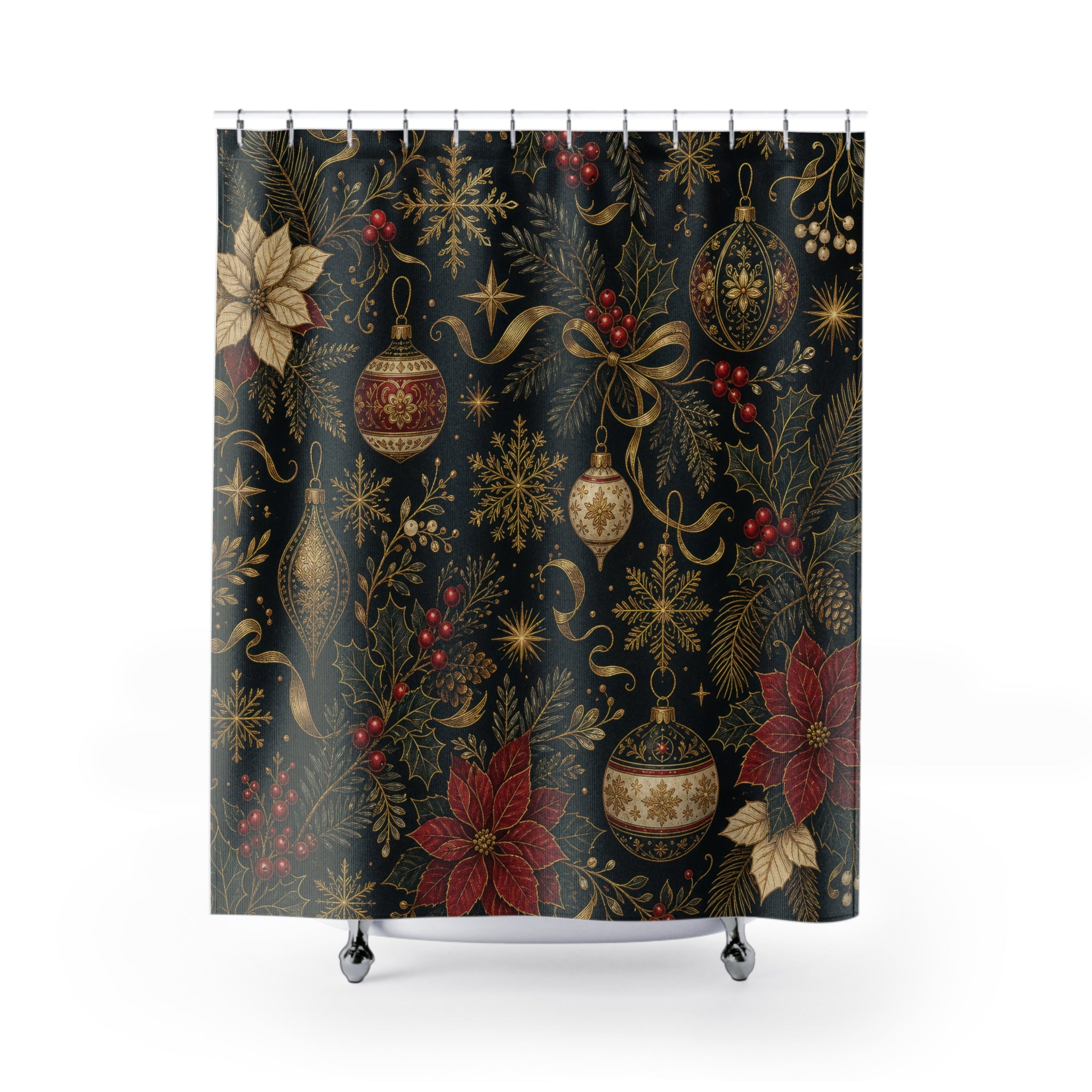Black Gold Ornament Shower Curtain