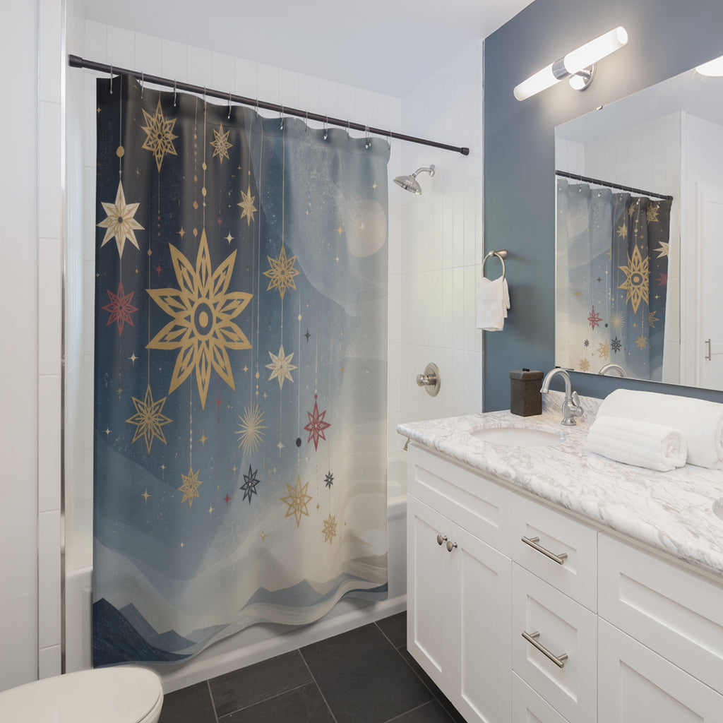 Nordic Holiday Constellation Shower Curtain
