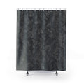 Dark Floral Shower Curtain, Gray Botanical Bath Decor, Ornamental Vine Pattern, Moody Guest Bathroom Decor, Classic Neutral Gray Style