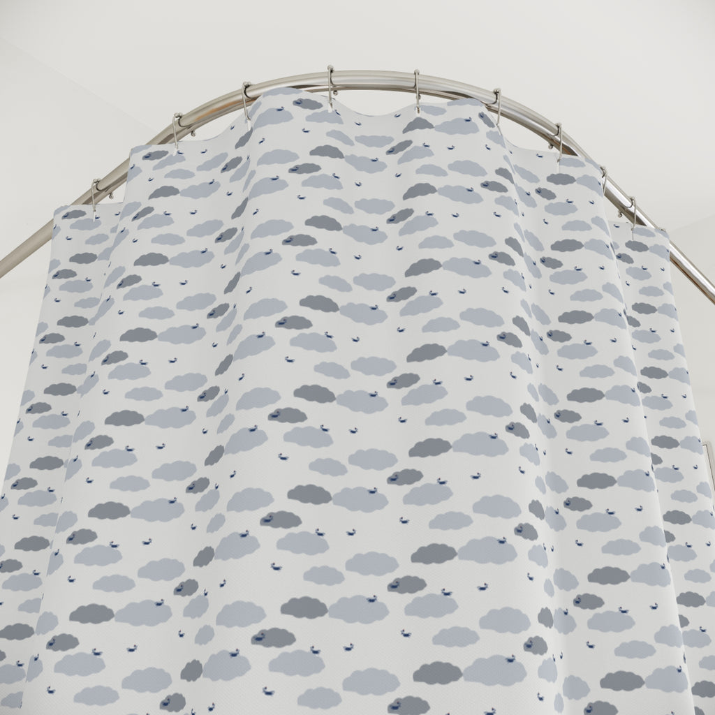 Cloud & Crane Shower Curtain – Chinoiserie Sky