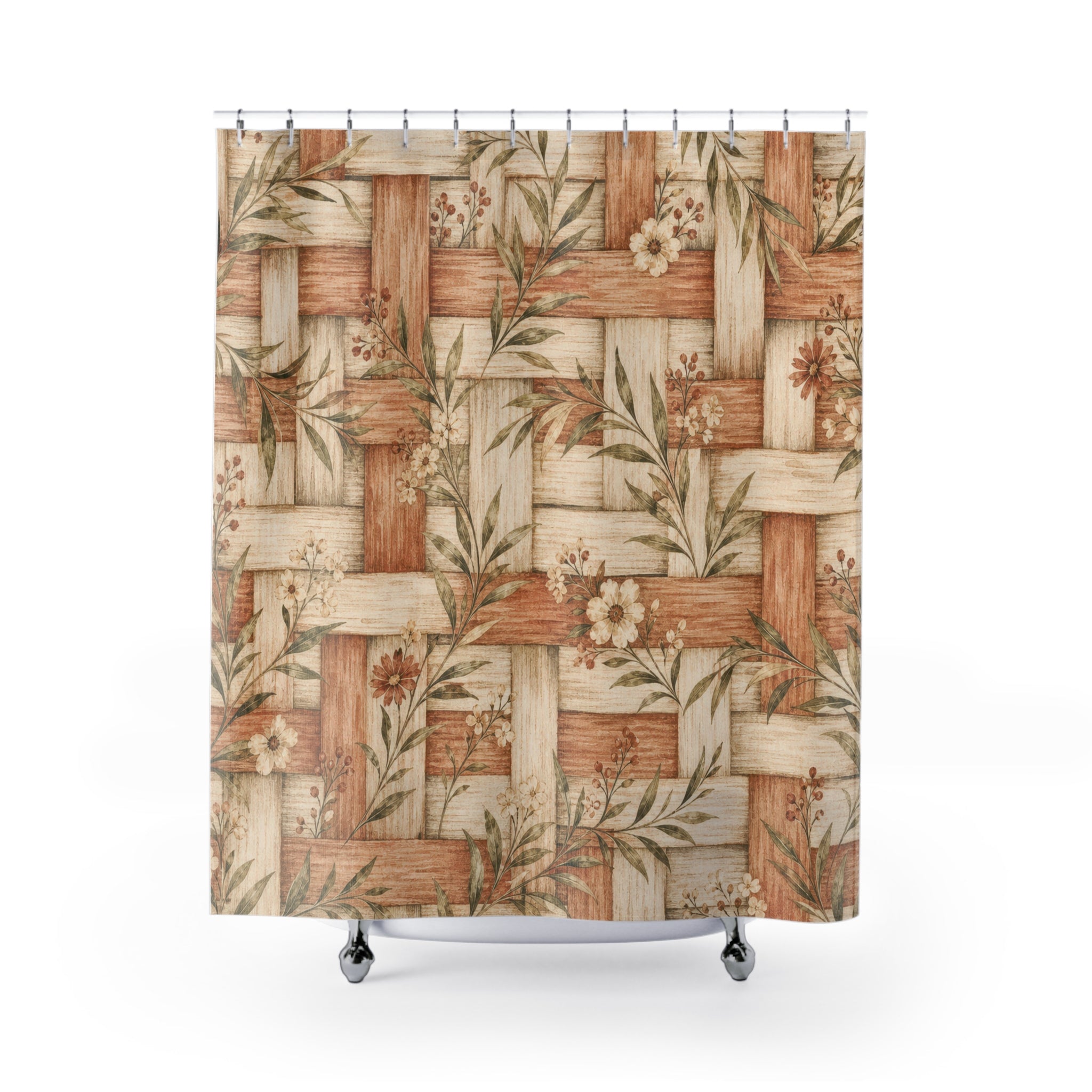 Rustic Willow Basket Shower Curtain