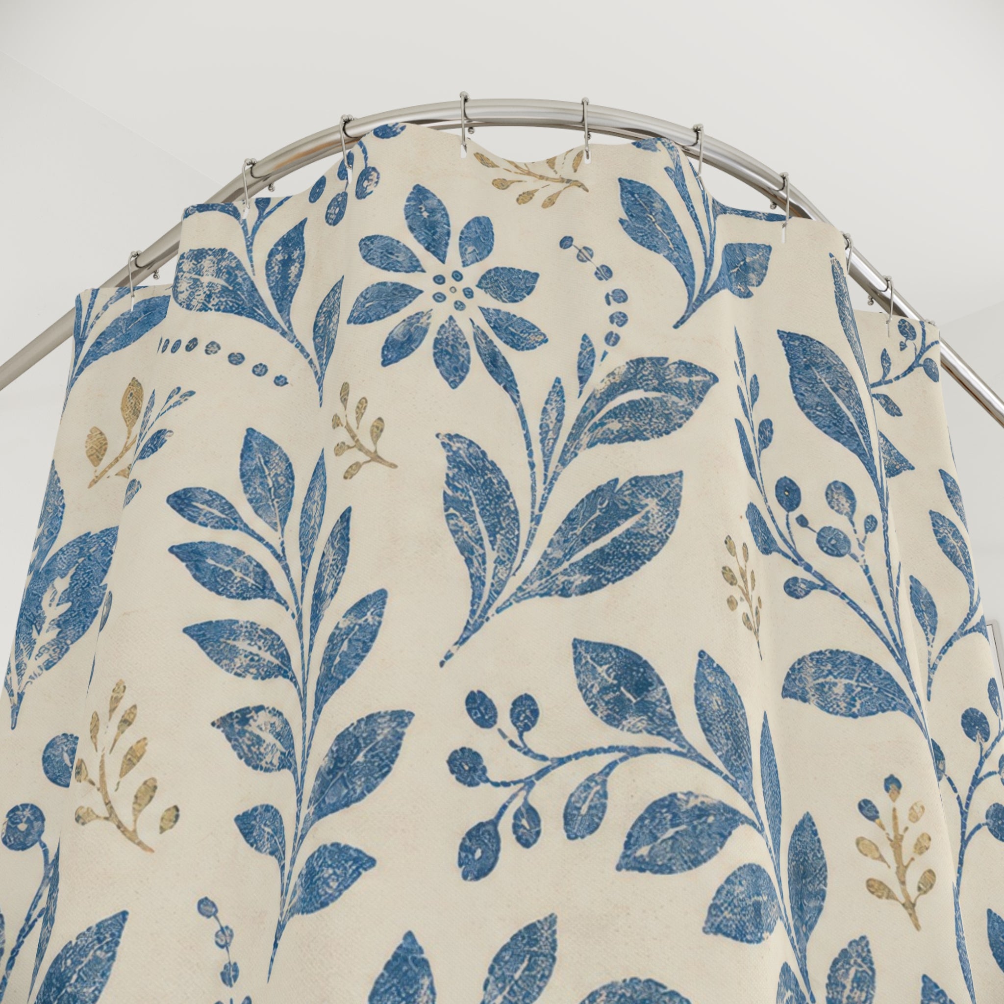 Country Botanical Leaf Shower Curtain