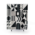 Black White Tile Shower Curtain
