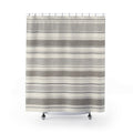 Grey Horizontal Band Shower Curtain, Grey Ivory Classic Bathroom Decor, Modern Stripe Bath Curtain, Guest Bath Decor, Small Bathroom Decor