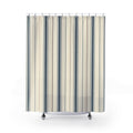 Blue Farmhouse Stripe Shower Curtain