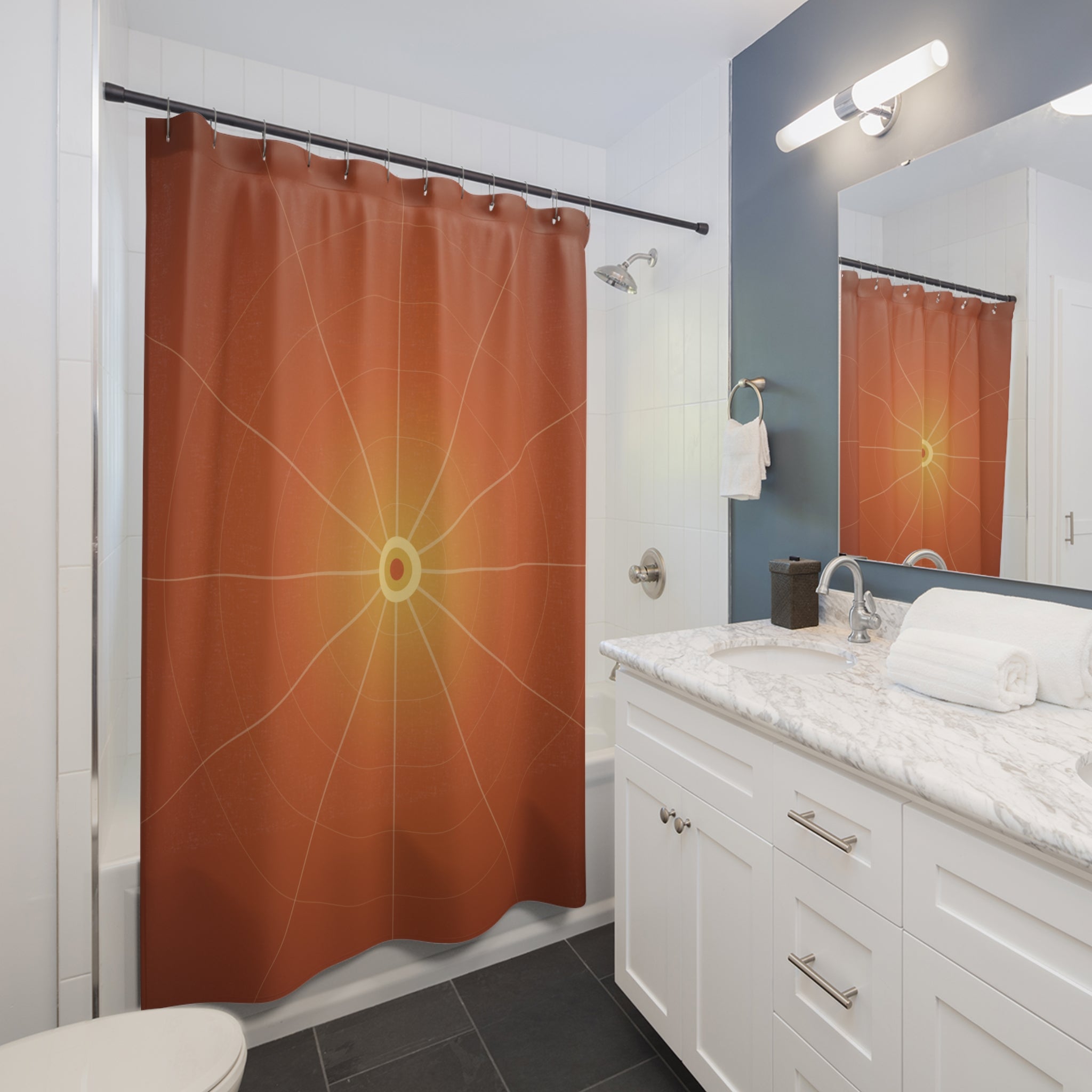 70s Disco Radial Shower Curtain