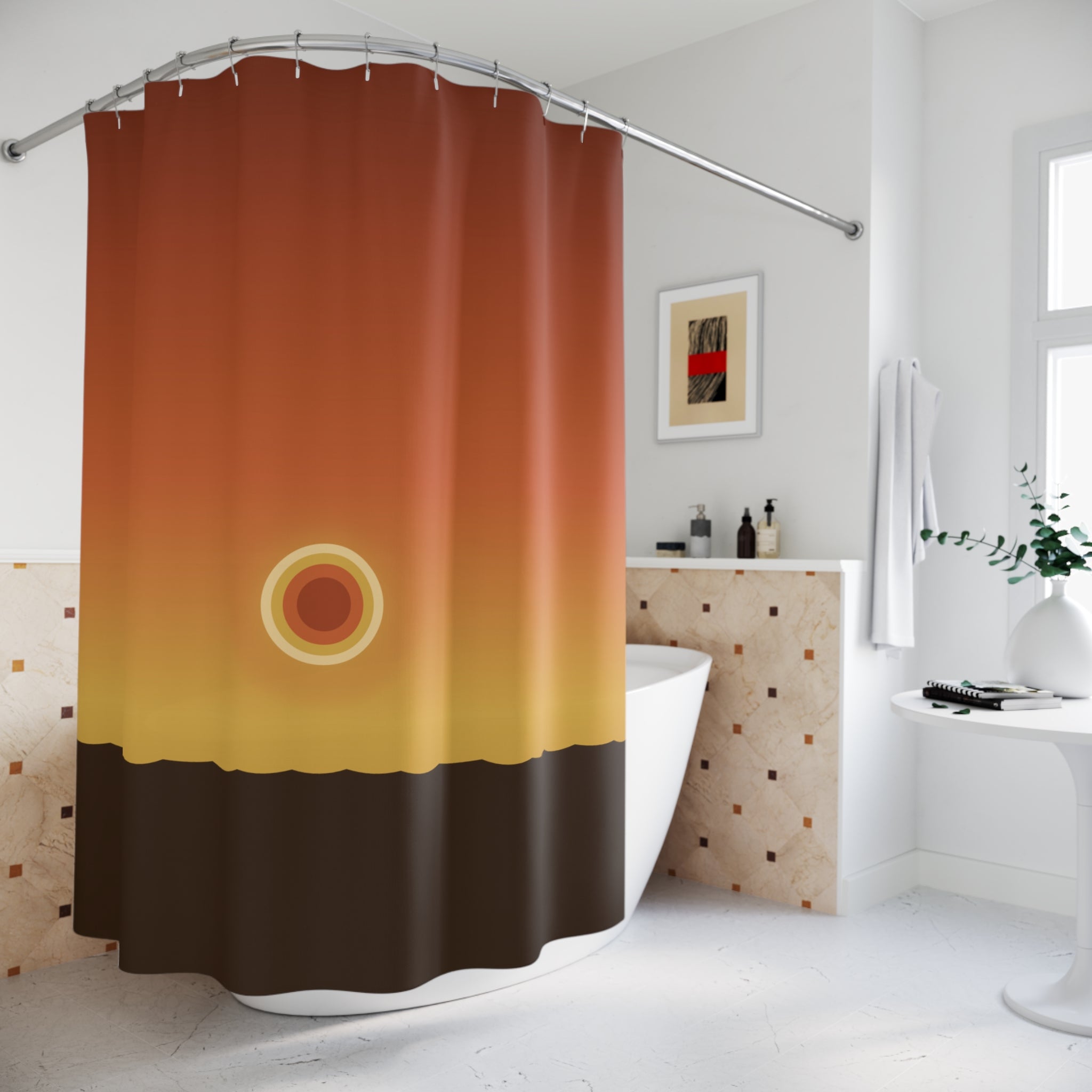 70s Sunset Shower Curtain