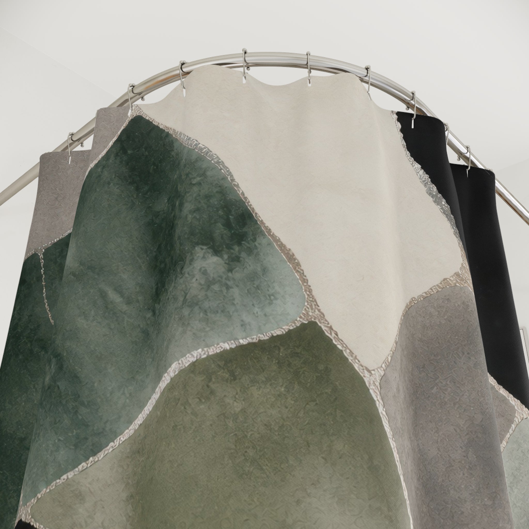 Green Abstract Shower Curtain