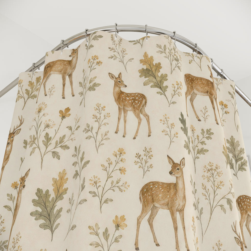 Woodland Animal Deer Shower Curtain