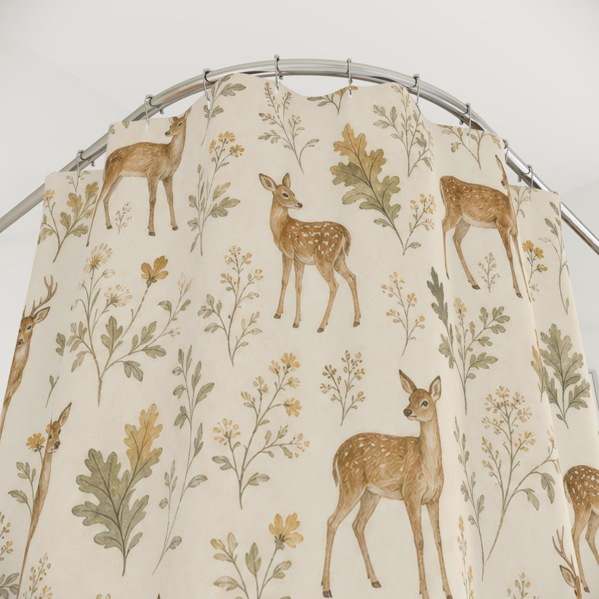 Woodland Animal Deer Shower Curtain