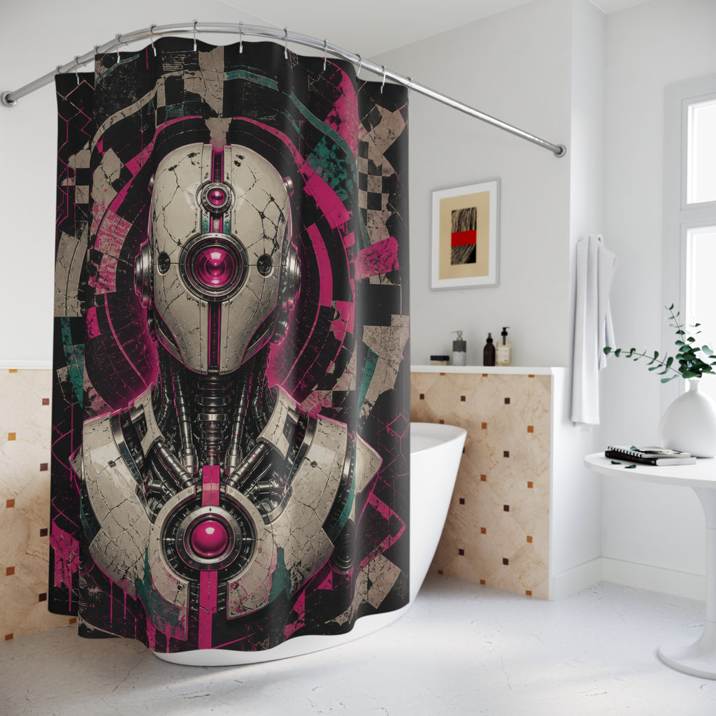 Alternative Cyberpunk Robot Shower Curtain