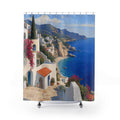 Mediterranean Cove Beachy Shower Curtain