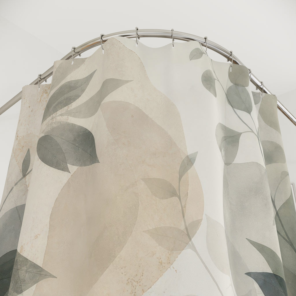 Sage Leaf Abstract Shower Curtain