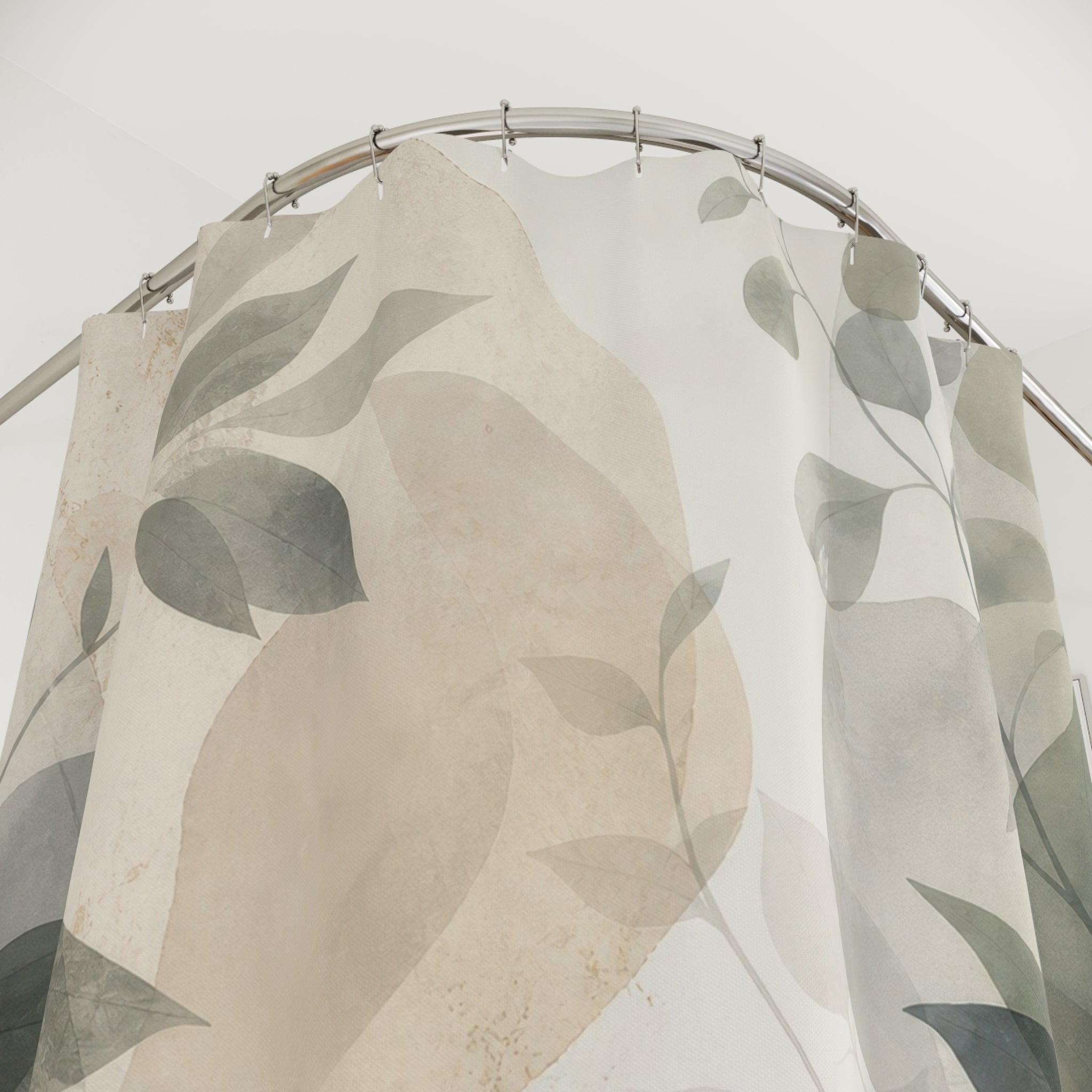 Sage Leaf Abstract Shower Curtain