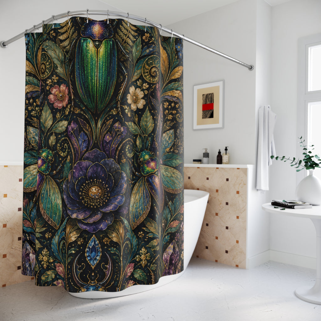 Jewel Beetle Botanica Shower Curtain
