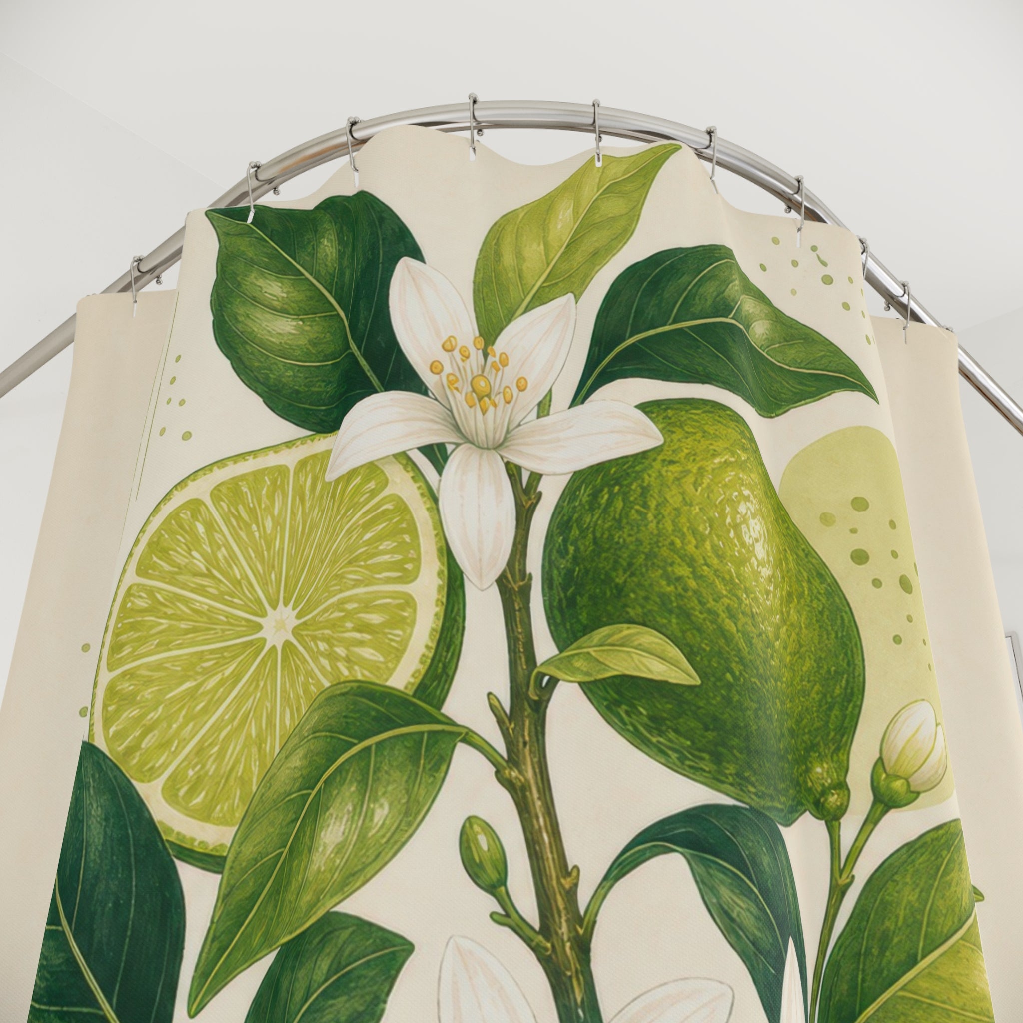 Lime Fruit Green Shower Curtain