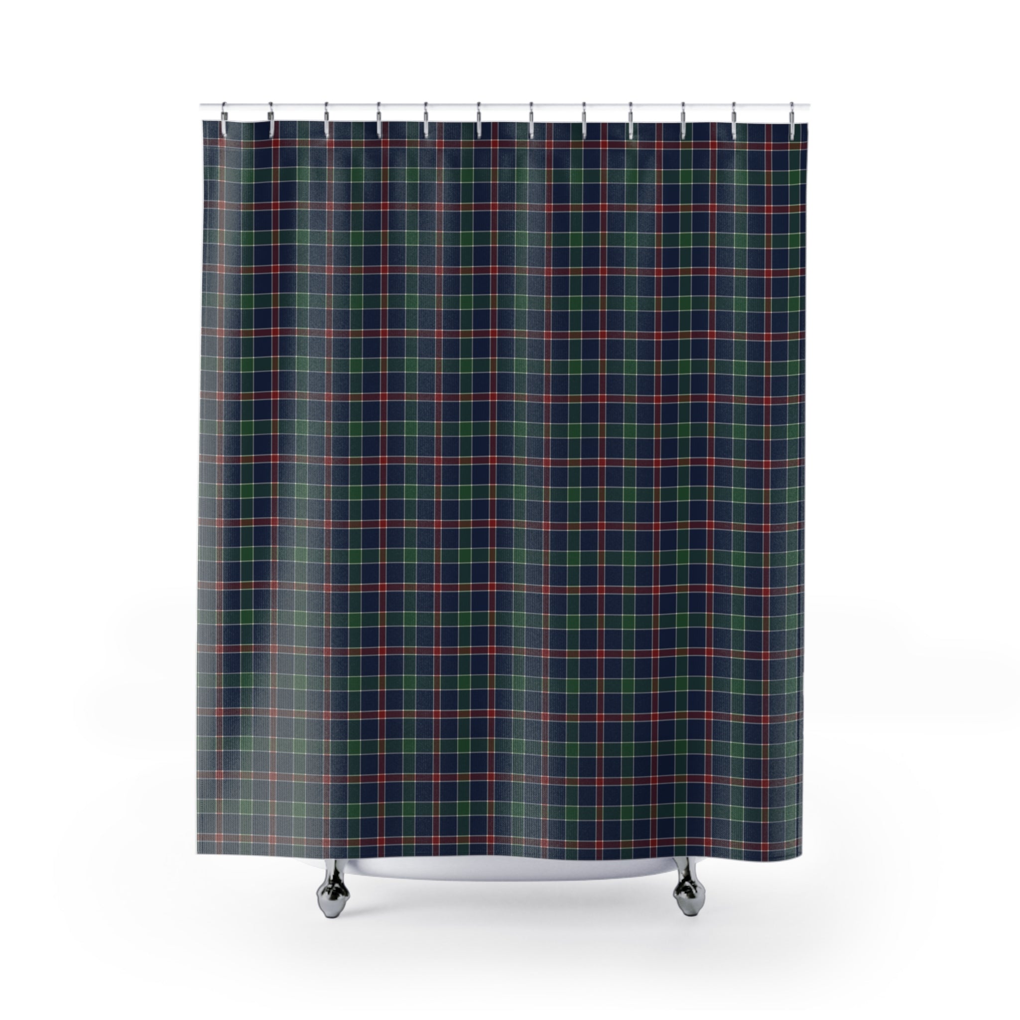 Classic Tartan Plaid Shower Curtain – Navy, Green & Red